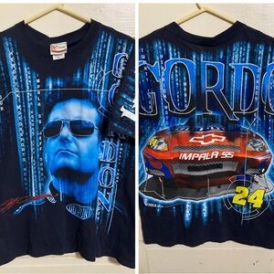 Jeff Gordon NASCAR Chase Authentics  VTG Y2K  All Over Print Graphic Tee Large